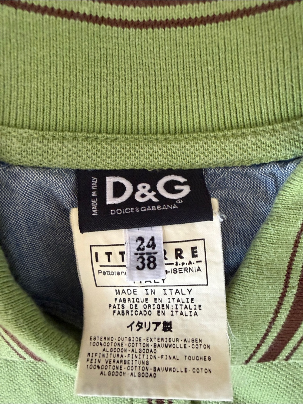 Dolce & Gabbana Olive Green Sleeveless Polo Mini Dress with Denim Pocket - Picture 3 of 8